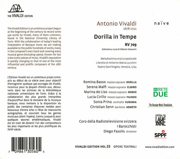 Antonio Vivaldi – I Barocchisti, Diego Fasolis : Dorilla In Tempe (2xCD, Album)