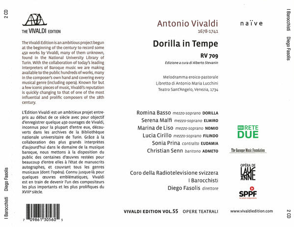 Antonio Vivaldi – I Barocchisti, Diego Fasolis : Dorilla In Tempe (2xCD, Album)