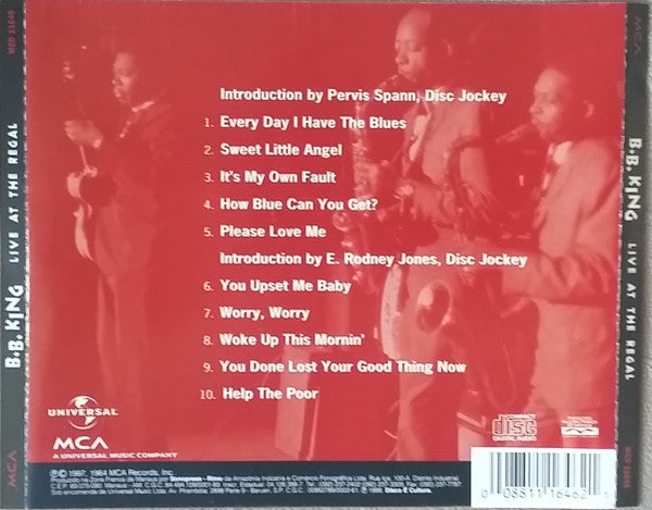 B.B. King : Live At The Regal (CD, Album, RE)