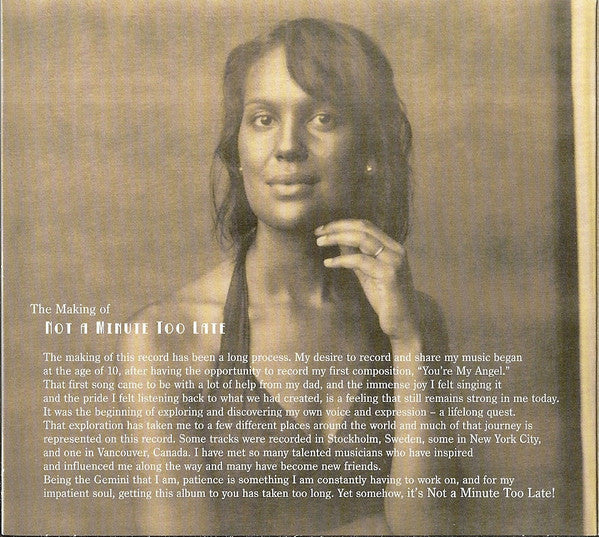 Yana Bibb : Not A Minute Too Late (CD, Album)