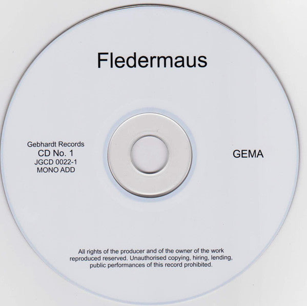 Johann Strauss Jr., Gustav Görlich : Die Fledermaus / Gesamtaufnahme 1938 (2xCD, Album, Mono, RM)