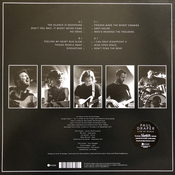 Paul Draper : Live At Scala (2xLP, Album)
