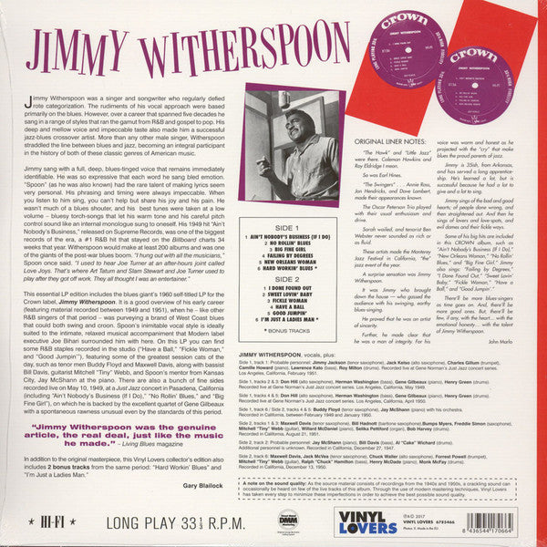 Jimmy Witherspoon : Jimmy Witherspoon (LP, Ltd, RE, 180)