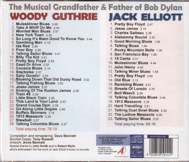Woody Guthrie & Ramblin' Jack Elliott : The Musical Grandfather & Father Of Bob Dylan (2xCD, Comp, RM)