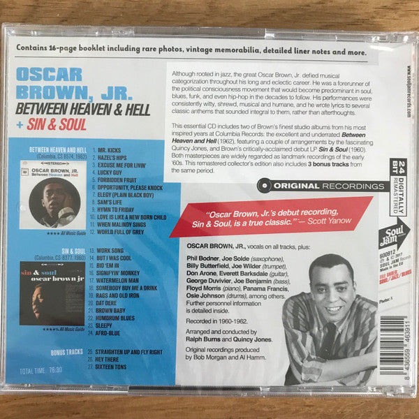Oscar Brown Jr. : Between Heaven & Hell Plus Sin & Soul (CD, Comp)