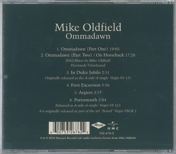 Mike Oldfield : Ommadawn (CD, Album, RE, RM, RP, Arv)