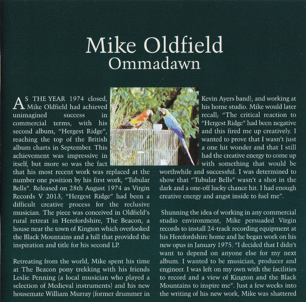 Mike Oldfield : Ommadawn (CD, Album, RE, RM, RP, Arv)