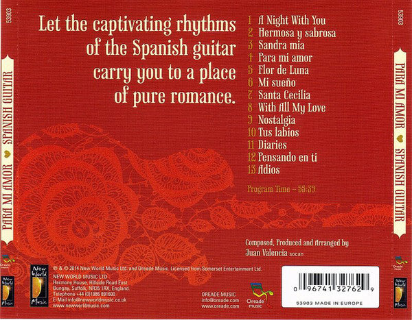 Juan Valencia (19) : Para Mi Amor (Spanish Guitar) (CD, Album)