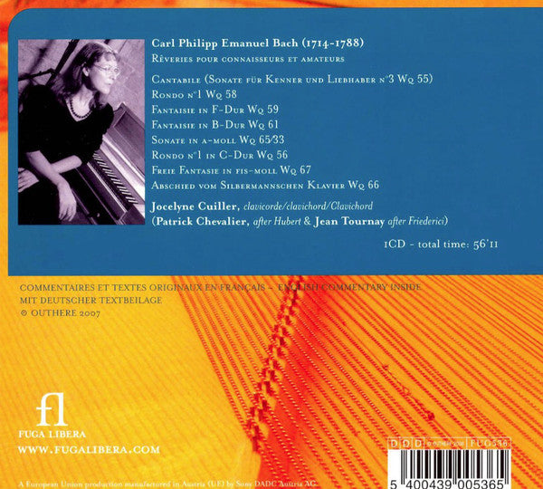 Carl Philipp Emanuel Bach, Jocelyne Cuiller : Rêveries Pour Connaisseurs Et Amateurs (CD, Album)