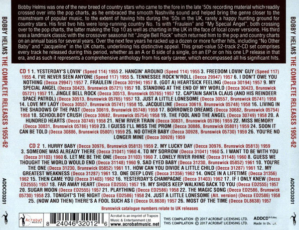 Bobby Helms : The Complete Releases 1955-62 (2xCD, Comp)