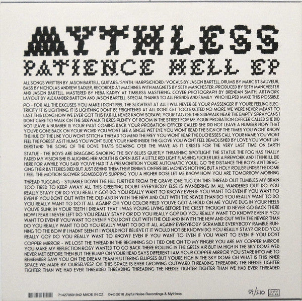 Mythless : Patience Hell EP (12", S/Sided, EP, Num, Bon)
