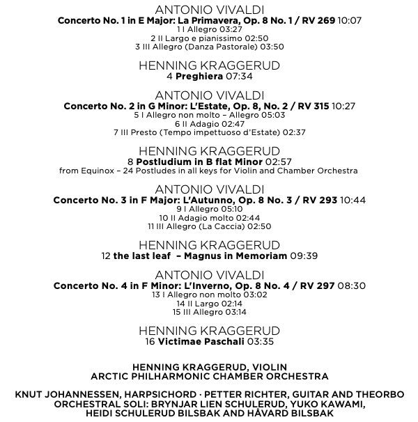Antonio Vivaldi, Henning Kraggerud, Arctic Philharmonic Chamber Orchestra : Between The Seasons (CD, Album)