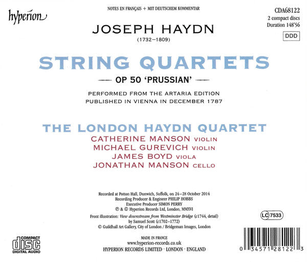 Joseph Haydn, The London Haydn Quartet : String Quartets, Op. 50, "Prussian" (2xCD, Album)