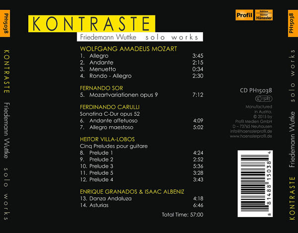 Friedemann Wuttke : Kontraste - Solo Works (CD, Album)