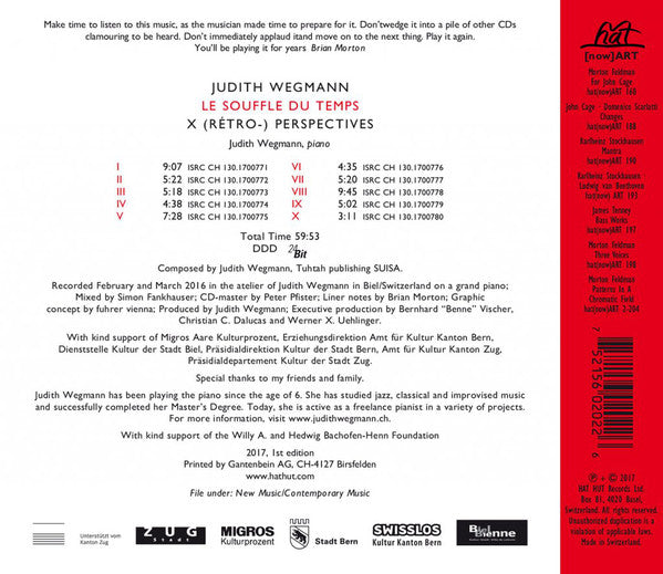 Judith Wegmann : Le Souffle Du Temps - X (Rétro-) Perspectives (CD, Album)