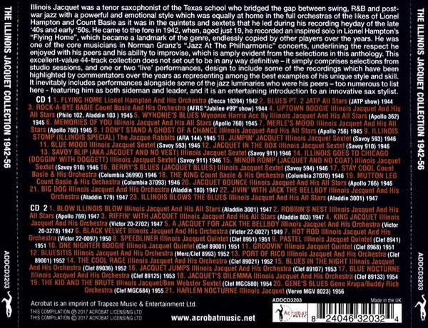 Illinois Jacquet : The Illinois Jacquet Collection 1942-56 (2xCD, Comp)
