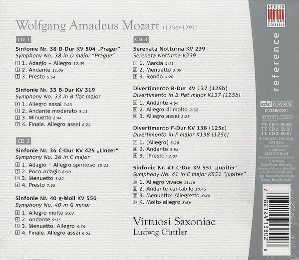 Wolfgang Amadeus Mozart - Virtuosi Saxoniae · Ludwig Güttler : Sinfonien · Symphonies (3xCD, Comp)