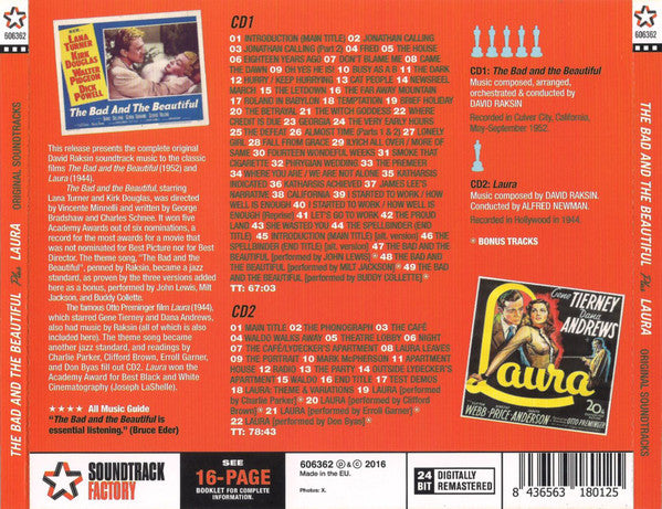 David Raksin : The Bad And The Beautiful / Laura (2xCD, Comp)