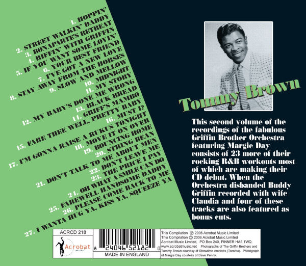 The Griffin Brothers Featuring Margie Day : Blues With A Beat Volume 2 (CD, Comp)