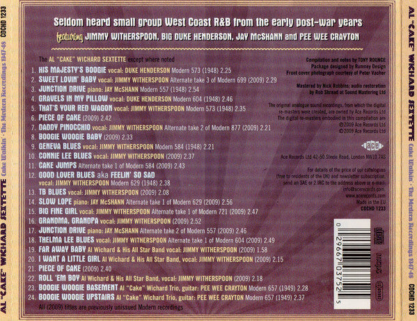 The Al Wichard Sextette : Cake Walkin' The Modern Reccordings 1947-48 (CD, Comp)