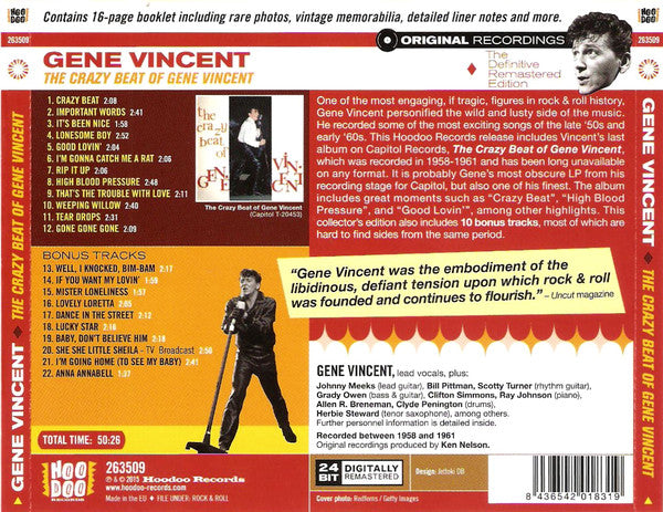 Gene Vincent : The Crazy Beat Of Gene Vincent (CD, Comp)