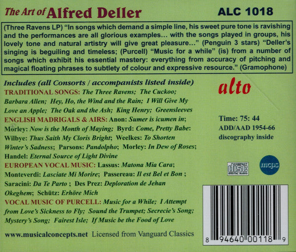 Alfred Deller : The Art Of Alfred Deller (CD, Comp, RM)
