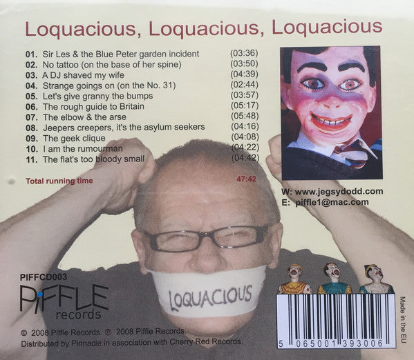 Jegsy Dodd & The Original Sinners : Loquacious, Loquacious, Loquacious (CD, Album)