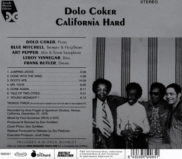 Dolo Coker : California Hard (CD, Album, RE, RM)