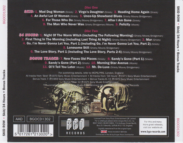 Skid Row (2) : SKID ⋆ 34 Hours + Bonus Tracks (2xCD, Comp, RE, RM, O-C)