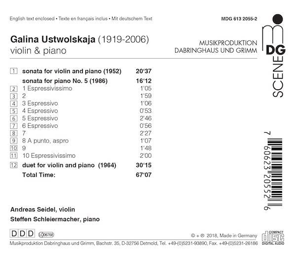 Galina Ustvolskaya - Andreas Seidel, Steffen Schleiermacher : Violin & Piano (CD)