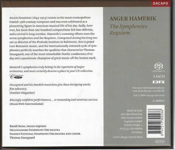 Asger Hamerik — Randi Stene, Helsingborgs Symfoniorkester, DR RadioSymfoniOrkestret And DR Radiokoret, Thomas Dausgaard : The Symphonies (4xSACD, Comp + Box)