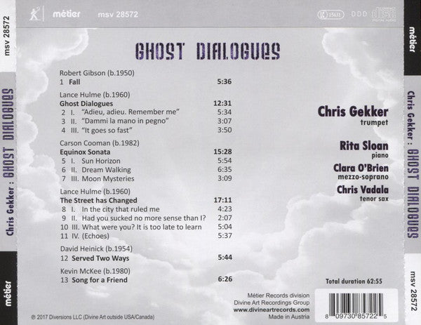Chris Gekker, Rita Sloan, Clara O'Brien, Chris Vadala : Ghost Dialogues (CD, Album)