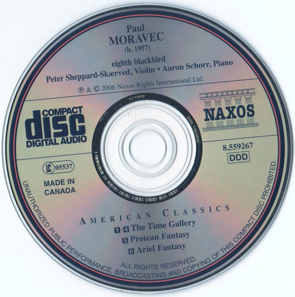 Paul Moravec - Eighth Blackbird, Peter Sheppard, Aaron Shorr : The Time Gallery / Protean Fantasy / Ariel Fantasy (CD, Album)