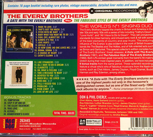 Everly Brothers : A Date With The Everly Brothers + The Fabulous Style Of The Everly Brothers (CD, Comp)