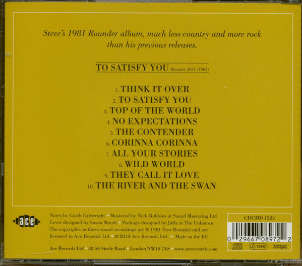 Steve Young (2) : To Satisfy You (CD, Album, RE)