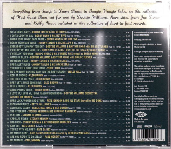 Various : Blues For Dootsie (The Blue & Dootone Sides) (CD, Comp)