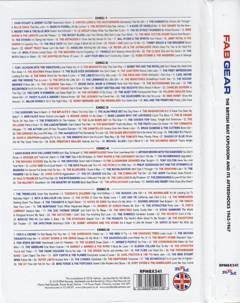 Various : Fab Gear (The British Beat Explosion And Its Aftershocks 1963-1967) (6xCD, Comp + Box)