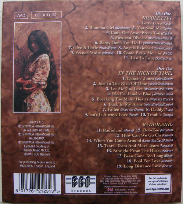Nicolette Larson : Nicolette / In The Nick Of Time / Radioland (2xCD, Comp, RM)