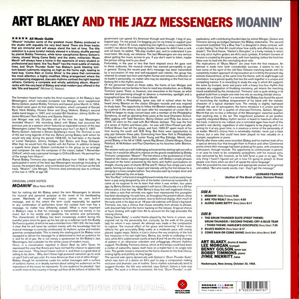 Art Blakey & The Jazz Messengers : Moanin' (LP, Album, Ltd, RE, Red)