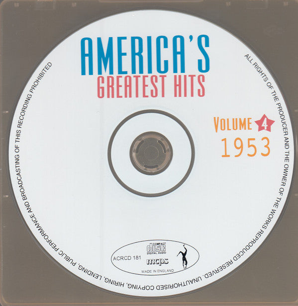 Various : America's Greatest Hits Volume 4 1953 (CD, Comp)