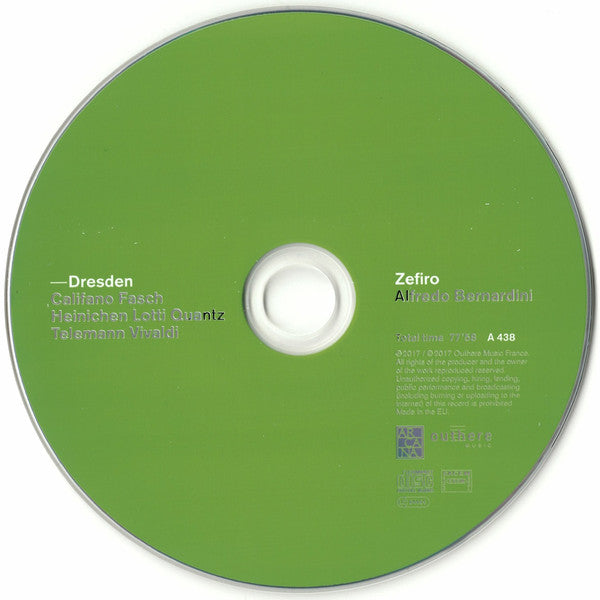 Arcangelo Califano, Johann Friedrich Fasch, Johann David Heinichen, Antonio Lotti, Johann Joachim Quantz, Antonio Vivaldi, Georg Philipp Telemann – Zefiro, Alfredo Bernardini : Dresden (CD, Album)