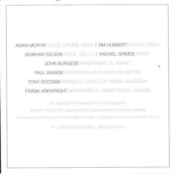 Aidan Moffat & RM Hubbert : Here Lies The Body (CD, Album)