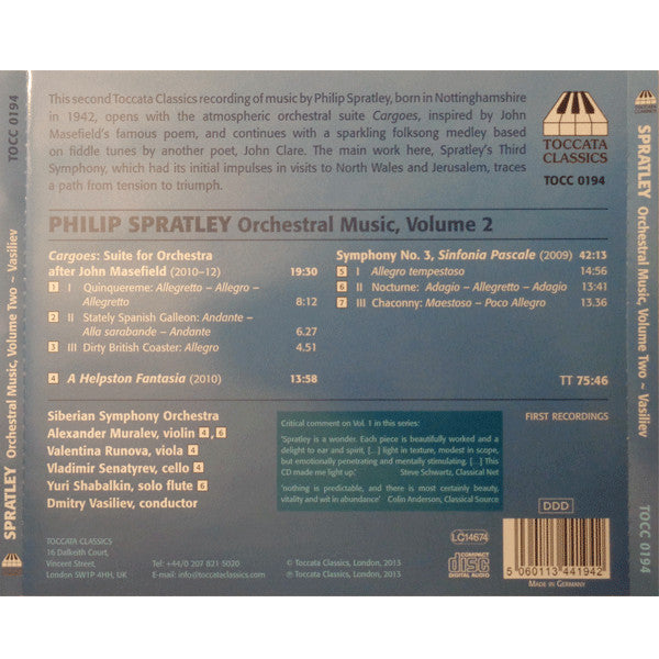 Philip Spratley - Siberian Symphony Orchestra, Dmitry Vasiliev : Orchestral Music Volume Two (CD)