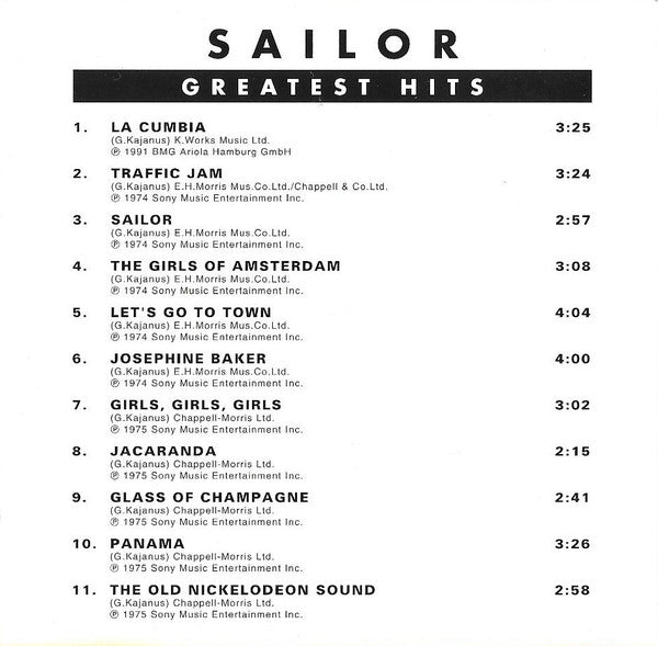 Sailor : Greatest Hits (CD, Comp)
