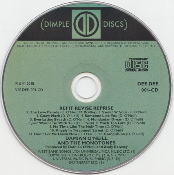 Damian O'Neill And The Monotones : Refit Revise Reprise (CD, Album)