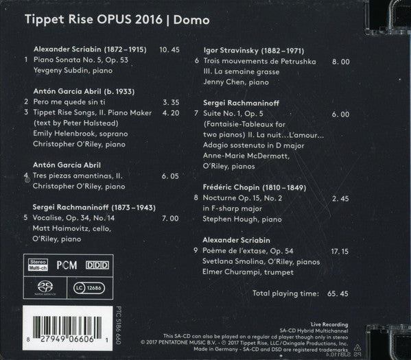 Various : Tippet Rise Opus 2016 | Domo (SACD, Hybrid, Multichannel, Album)
