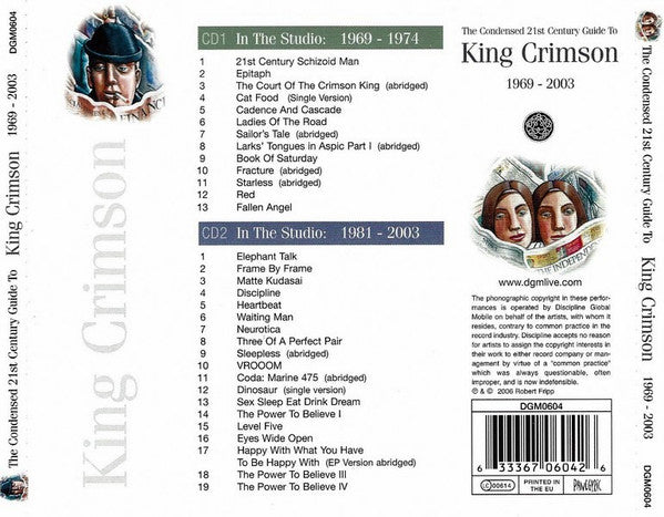 King Crimson : The Condensed 21st Century Guide To King Crimson 1969 - 2003 (2xHDCD, Comp)