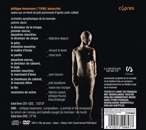 Philippe Boesmans : Pinocchio (2xCD, Album + DVD-V, PAL)
