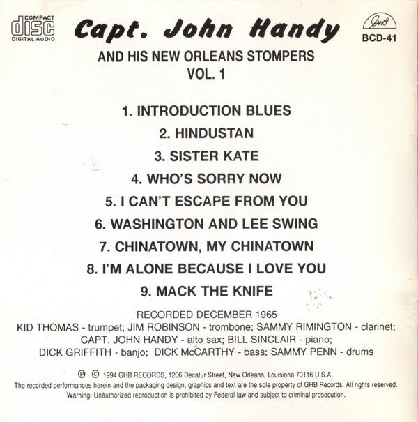 Cap'N John Handy : All Aboard (Volume 1) (CD, Album)