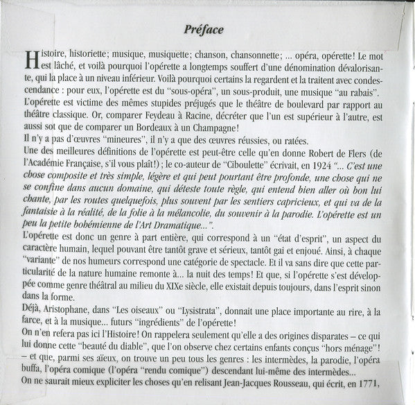 Various : La Gloire De L'Opérette 1922 - 1937 (2xCD, Comp)